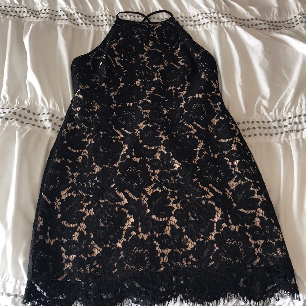 Black lace cocktail dress, size medium